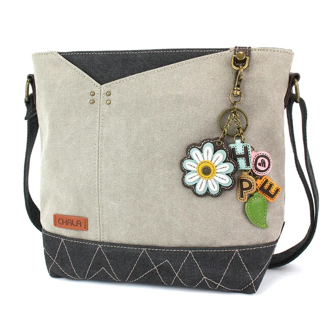 Chala Handbags Daisy Mini Crossbody Bag - Faux Leather, Convertible Straps, 8x6 Inches