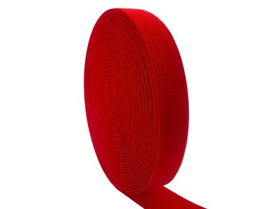 10 Yards Red Knit Elastic Band 1 Inch Double-Side Twill Woven Heavy Stretch
