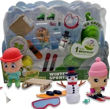 Pea Pod Babies Winter Sports Set Including Two Mini Collectible Dolls, Assorted
