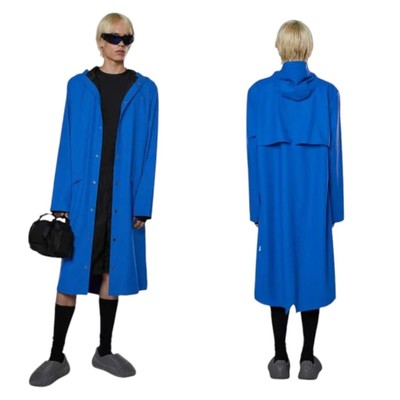 Rains Longer Jacket Unisex Blue 83 Waves Size Large NWT $140 MSRP