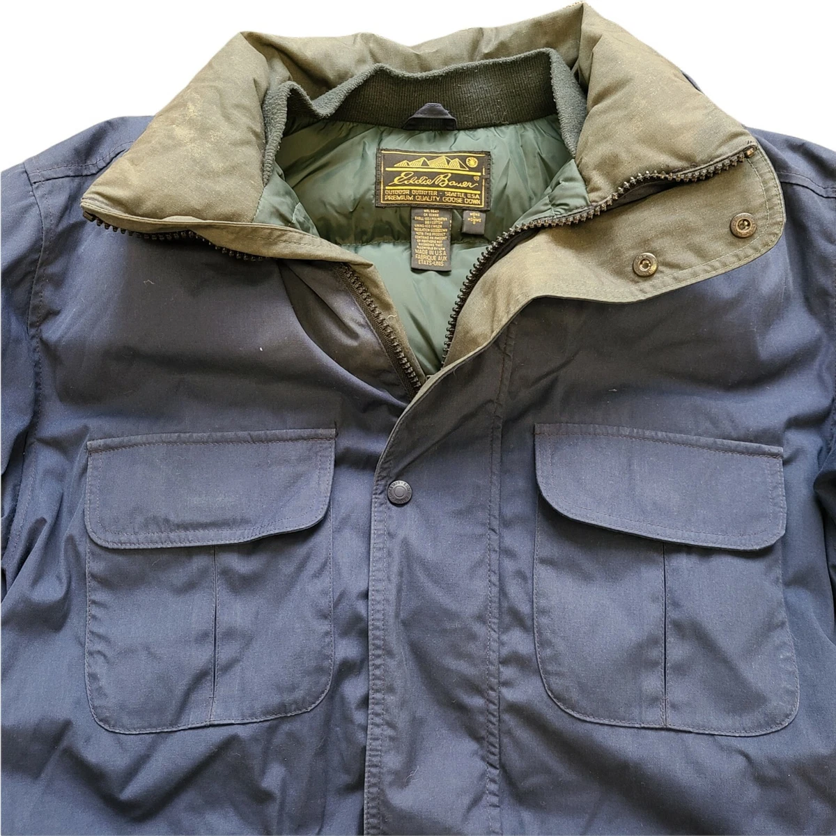 Vintage 90s Eddie Bauer Goose Down Ridge Line Jacket Men's Large Made in USA