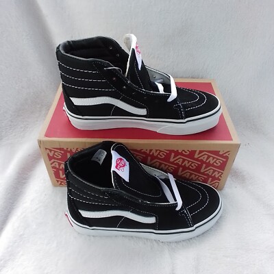 Size Kids Vans Sk8-Hi Black/True White High Top Lace Up