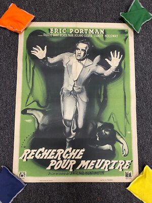 Vintage Rare Eric Portman Wanted for Murder Movie Poster France