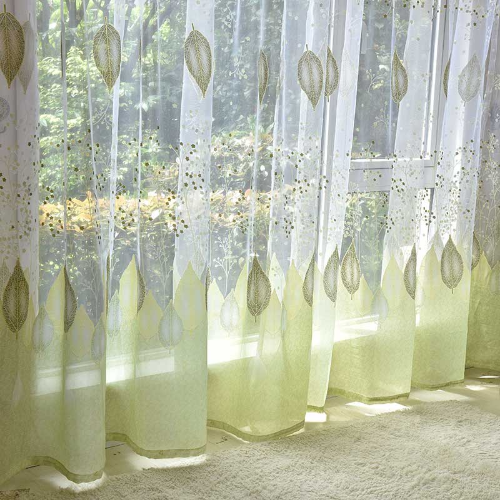Pastoral Tulle Window Curtain Room Green Sheer Curtain Voile Curtain Drape Blind - Bild 9 von 9