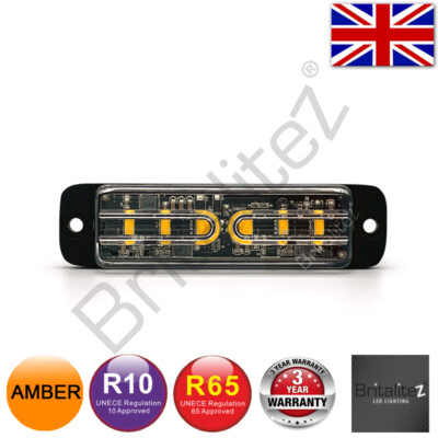 LED Warnleuchte, Grill, gerichtet, UK Verkäufer, 6 * 5 W, superhell, gelb, 