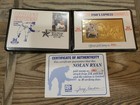 Estampilla dorada oficial de Nolan Ryan *Rangers* HOF Ryan’s Express #12357