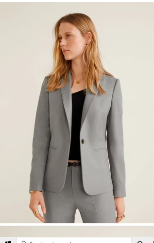 Mango Ladies Essential Structured Grey 