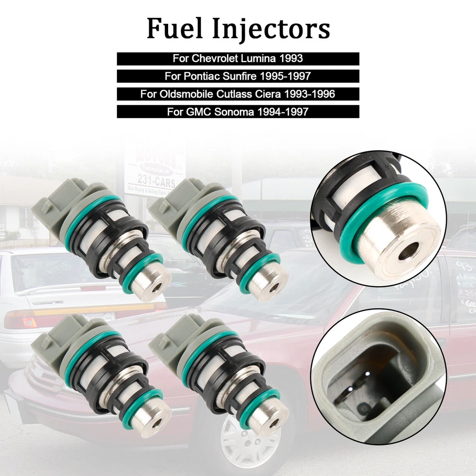 4Pcs Fuel Injector 17113124 For 1994-97 Chevrolet S10 GMC Sonoma Pontiac Sunfire - Imagem 3 de 4