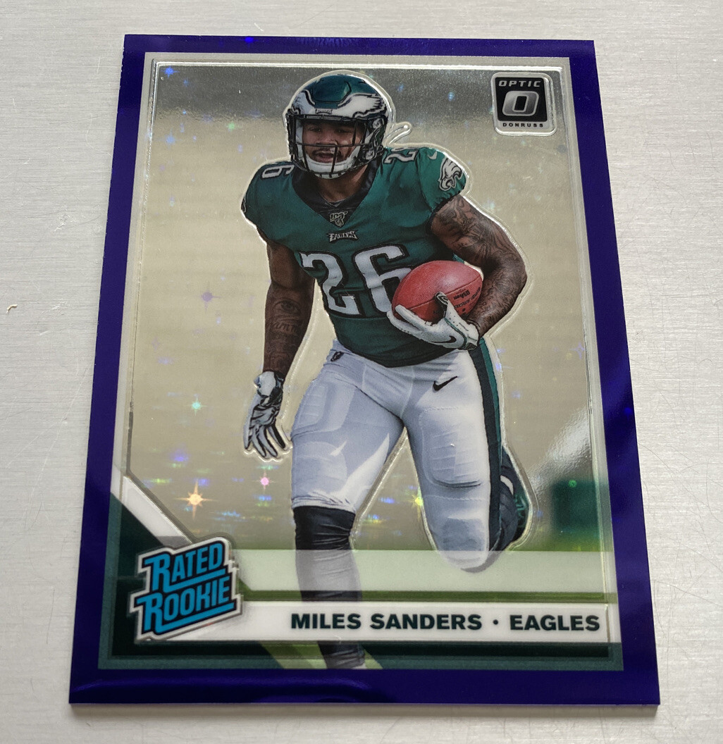 MILES SANDERS 2019 Donruss Optic FOTL Purple Stars Prizm Rated Rookie #16/25 SSP