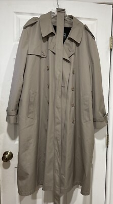 Brookcraft men s trenchcoat w/belt & zip out Lining 42 LNG  Vintage Pre-owned