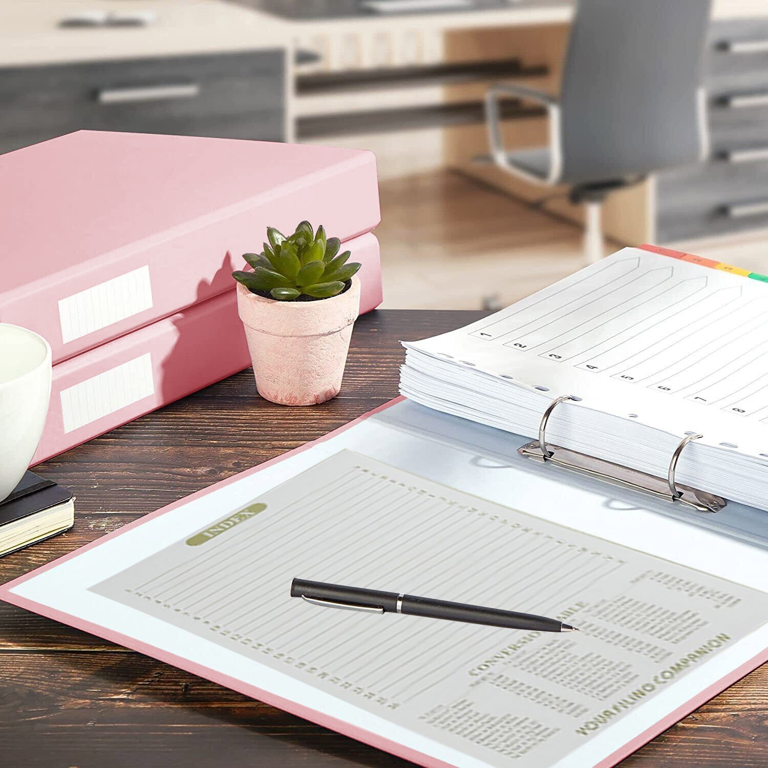 (Set of 3) A4 Ring Binders Paper Document Storage Folders Repot File Pastel Pink eBay