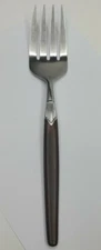 Vtg Serving Fork Retro HOLIDAY Brown Handle Japan Stainless Flatware SRI