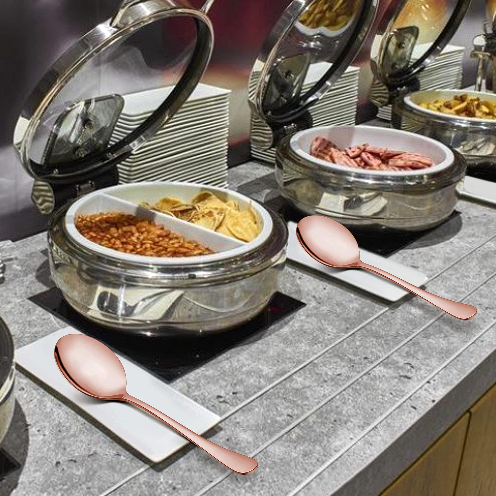 6Pack Stainless Steel Large Serving Spoon Dinner Buffet Catering Serving Spoons