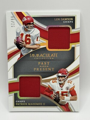 Patrick Mahomes & Len Dawson 2022 Immaculate Past and Present - Patch /99