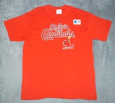 VTG 80s ST LOUIS CARDINALS T SHIRT XL RED MLB BASEBALL SINGLE STITCH NOS 5050