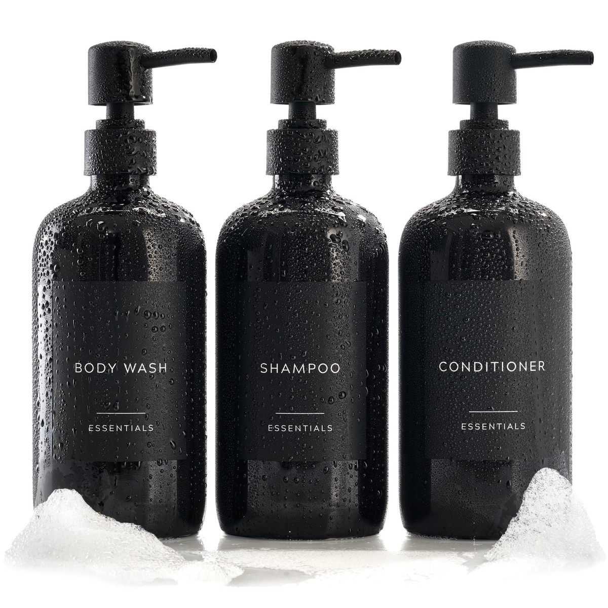 Stylish Shampoo and Conditioner Dispenser Set of 3 - Modern 21oz