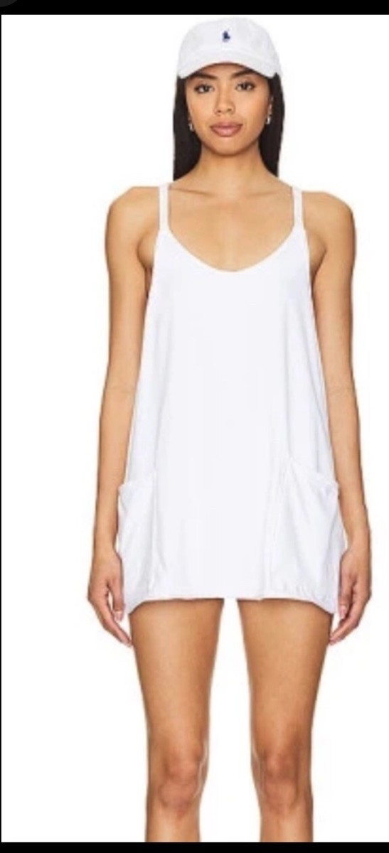 Free People Movement White Hot Shot Romper Mini Dress Skorts Size Med worn  1X | eBay