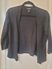 White House Navy Black Market 3/4 Sleeve Black Shrug - Medium