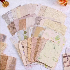 84 Sheets Small Textured Scrapbook Paper and 3D Embossed Collage Paper, Handmade