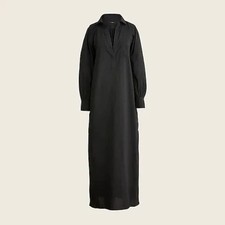 J. CREW Womens Garment Dyed Cotton Poplin Shirt Dress Black XS NWOT 100% Cotton