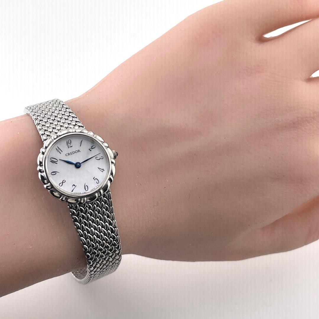 Seiko Credor Signo Dress Watch Quartz Womens 22mm 4J80 0AK0 wrist