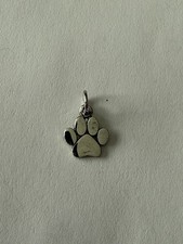 Sterling Silver Paw Print Charm - Pet Charm - Flat 13x9mm