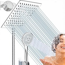 Chrome High Pressure 8 Inch Rain Shower Head and 3 Settings Handheld Spray Combo