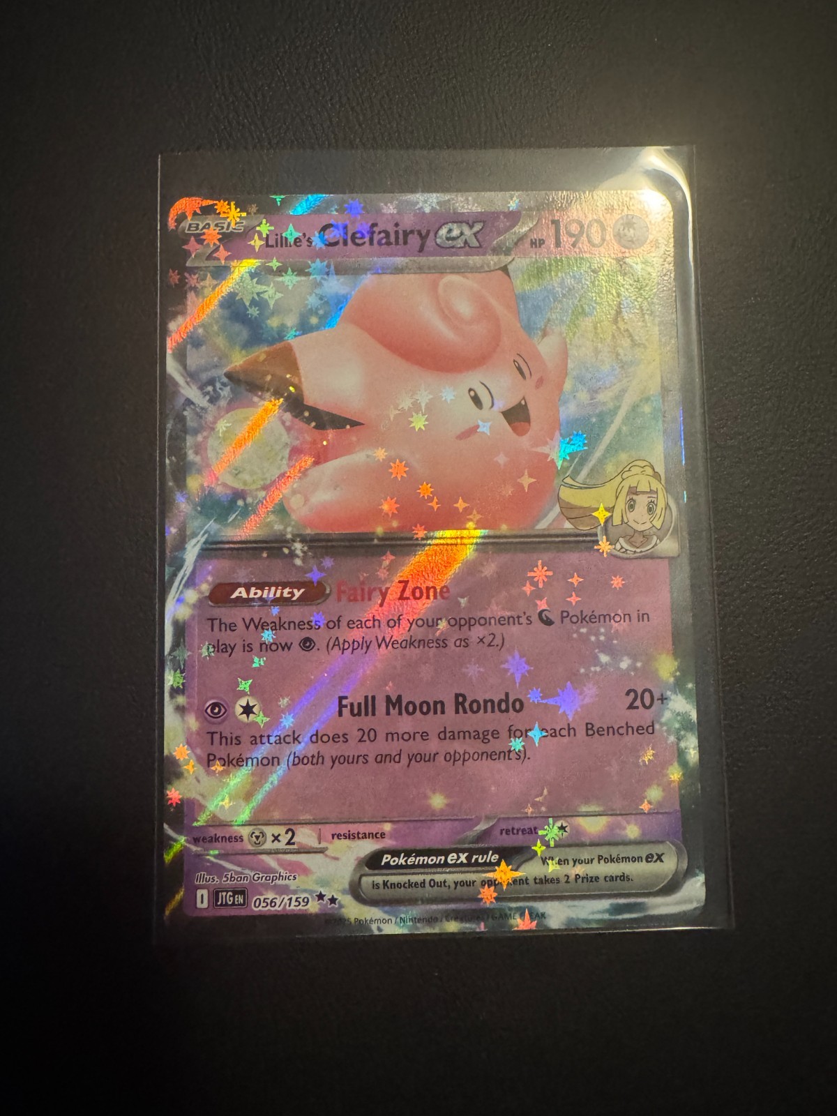 Pokemon Lillie's Clefairy ex Double Rare SV09: Journey Together 056/159 NM