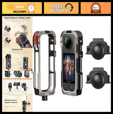 Metal Protective Case for Insta360 X5 - Strong Aluminum Cage, Quick-Release Lock