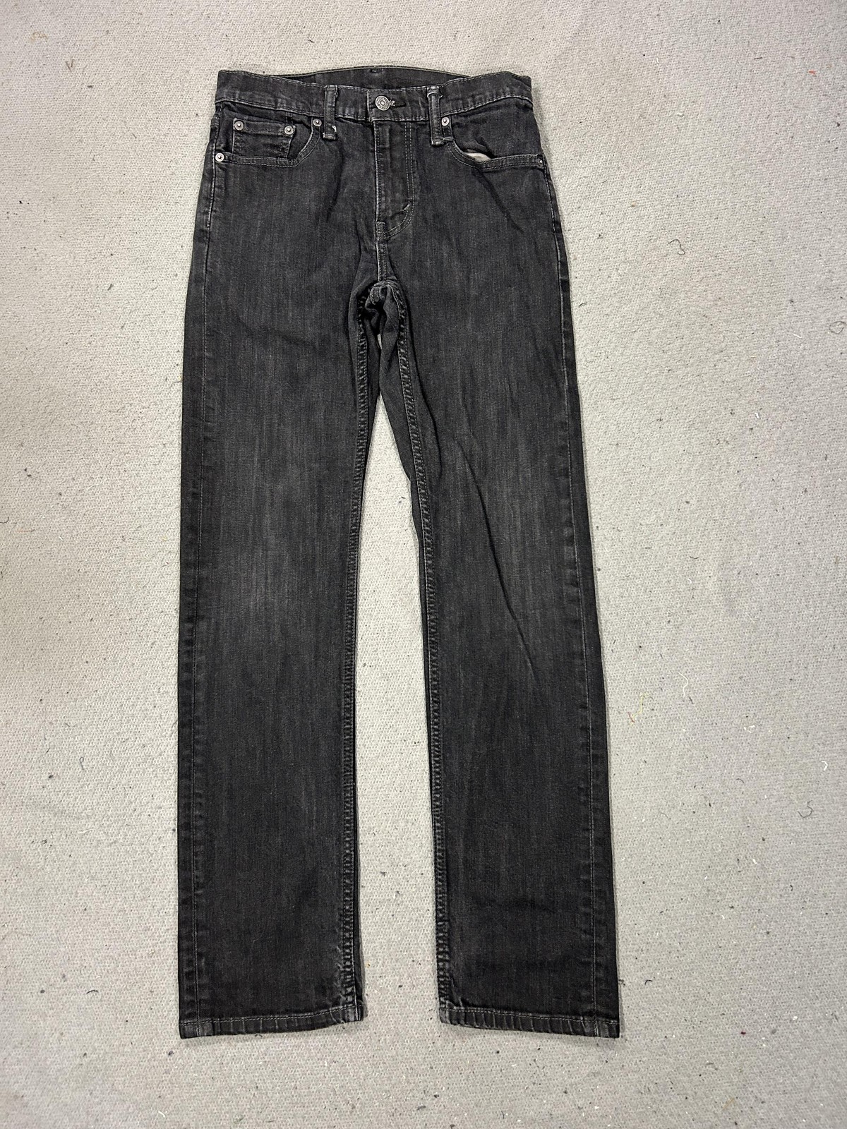 S 28x30 Gray Charcoal Slim Straight Stretch Denim Zip Fly