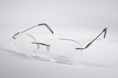 Emporium Brille Earth Unisex Gold Randlos Metall Eyewear Brille Brillengestell 50mm