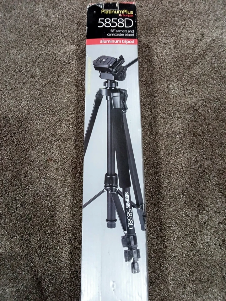 Sunpak PlatinumPlus 5858D 58” Camcorder Aluminum Tripod Black  - Image 2 of 3