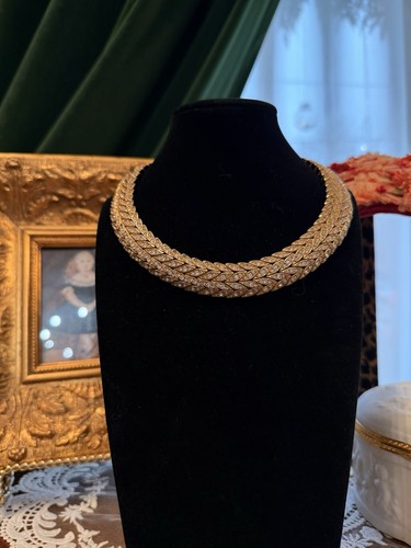 Vintage Ciner Gold Tone Choker Necklace