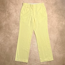 Vintage 70s Pastel Yellow Pants Boot Cut Flare Retro Disco Eclectic Grandpa