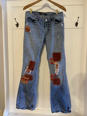 Rare Vintage Y2K Distressed Patchwork Denim London Jeans Pants 6