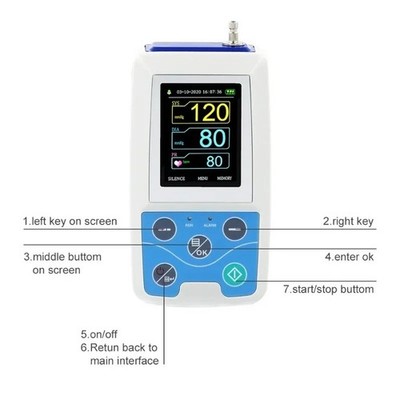 24 Hour Ambulatory Blood Pressure Monitor - Holter w/ Adult Cuff - Fast Shipping