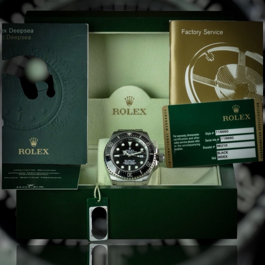 Rolex 116660 Sea-Dweller Silver Oyster Bracelet Black-on-Black