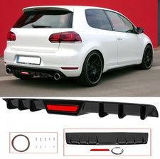 Schwarz glänzend Diffusor Heckdiffusor mit LED Licht für VW Golf 6 GTI / GTD
