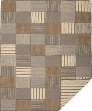 Cozy Charcoal Gray Patchwork Quilted Throw Blanket, 60x50 Inches