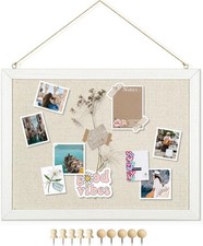 Bulletin Boards W/ Linen 1-Pack 16''X 12'' Double-Sided Cork Board Walls Wood