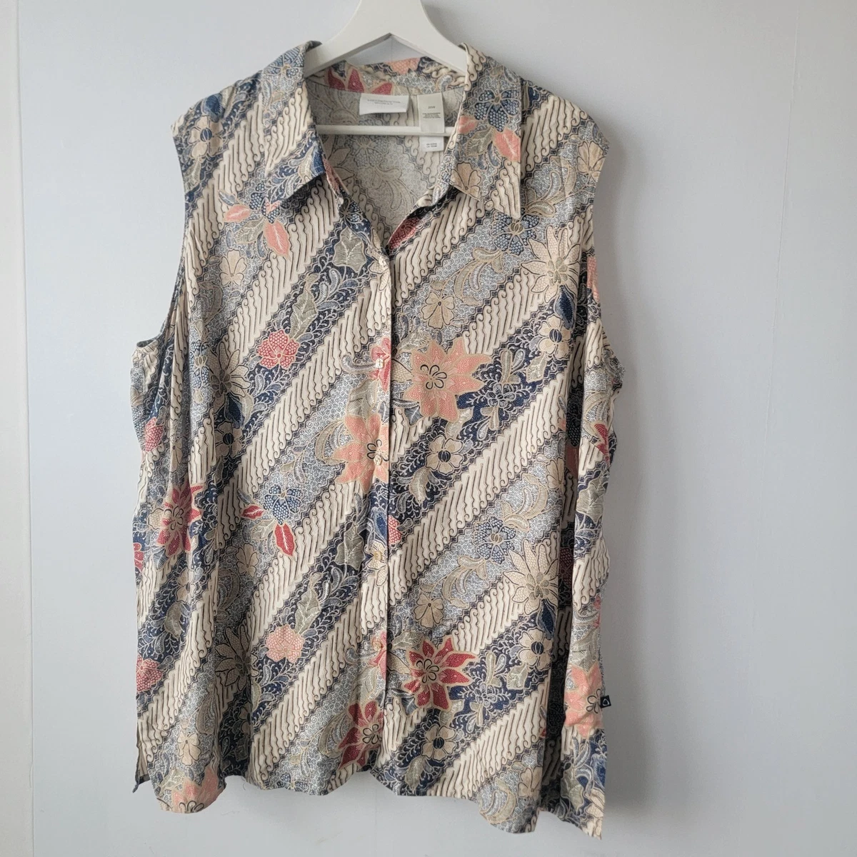 Chemisier Femme Liz Claiborne Rouge Sans Manches - Col V - Taille M - Occasion Très Bon état