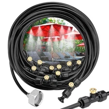 Petutu Misting Cooling System 32.8ft(10m) Misting Line + 10 Brass Mist Nozzles +