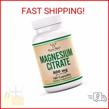 Magnesium Citrate 800mg, 180 Capsules, Digestion & Constipation Support, Vegan S