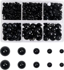 500pcs Round Black Doll Eyes in Various Sizes for Crafts and Amigurumi