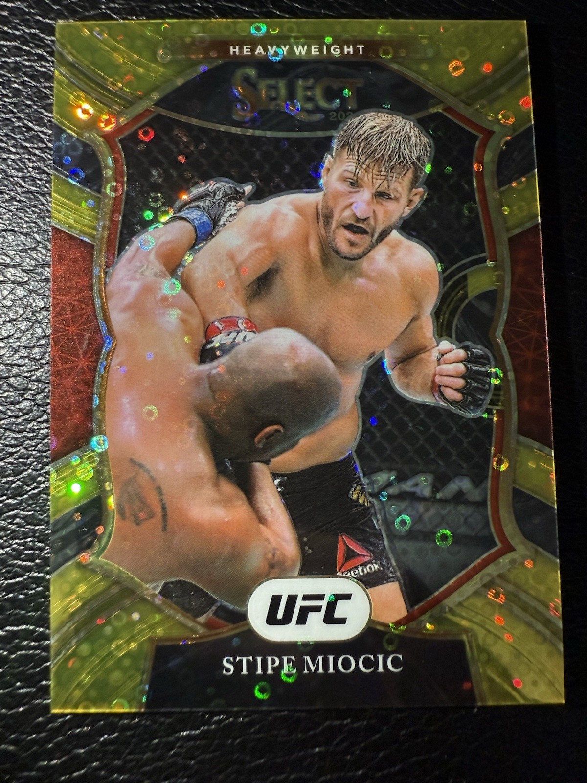 2021 Panini Select UFC Gold Disco Prizm Concourse #61 Stipe Miocic 3/10