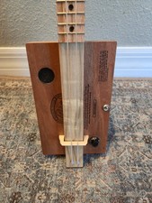 Cigar Box Guitar 3-String Metal Frets, Piezo Sound, PU