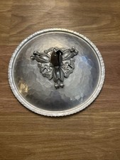 RODNEY KENT HAMMERED WROUGHT ALUMINUM LID WITH TULIP AND RIBBON MOTIF