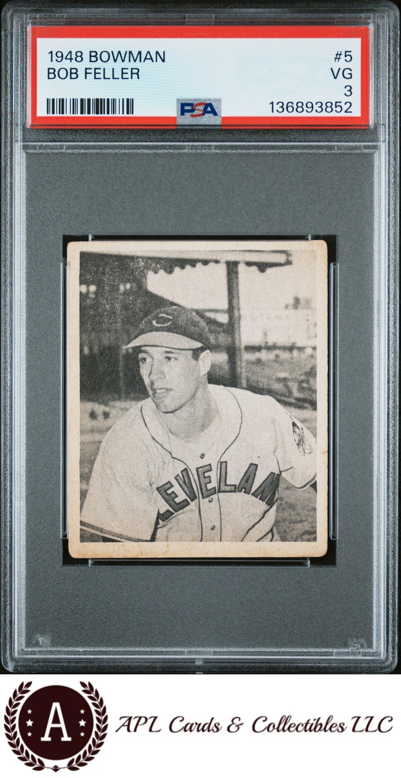 1948 Bowman Bob Feller #5 RC PSA 3