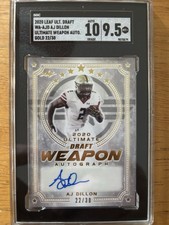 2020 Leaf Ultimate Draft Gold Auto 22/30 Aj Dillon SGC 9.5