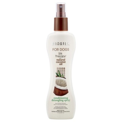 Silk Therapy  with Natural Coconut Oil, Conditioning Detangling Spray, For Dogs,